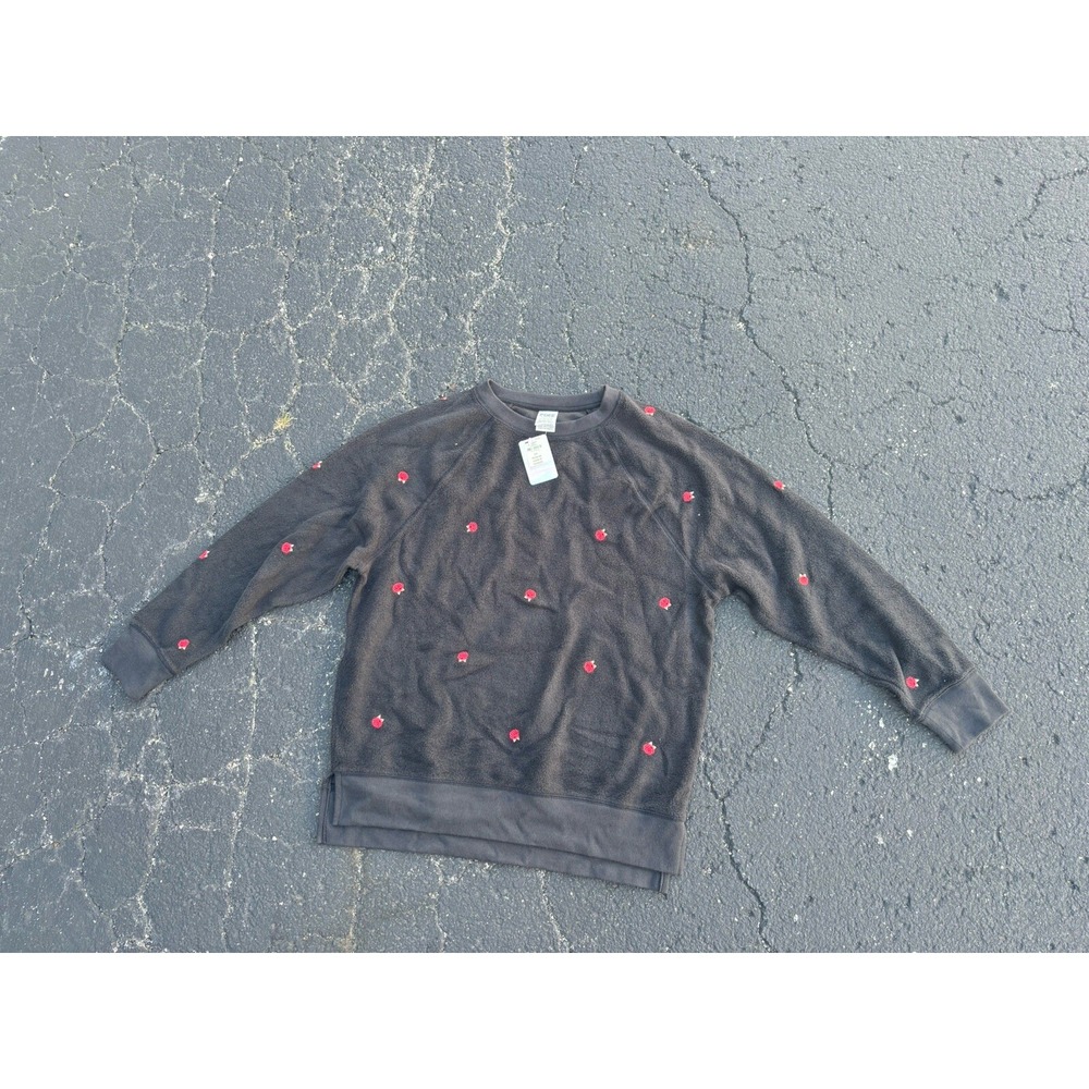 Victoria's Secret PINK Women's Sweater Small Sweatshirt Embroidered Roses Crew